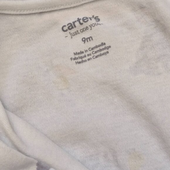 Footed CARTER'S Bunny Zip Front Sleep N' Play Sz 9m - Picture 5 of 5